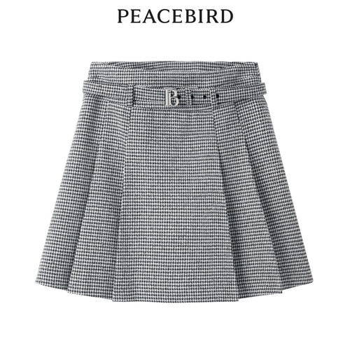 PEACEBIRD/太平鸟千鸟格短裙