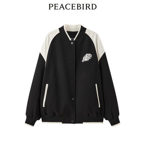 PEACEBIRD/太平鸟撞色棒球外套