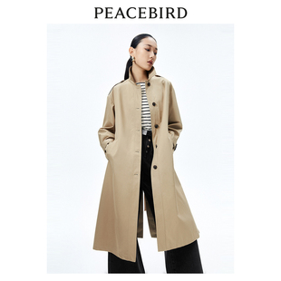 都市休闲翻领风衣女A1BEE1346 翻领长款 太平鸟女装 春季