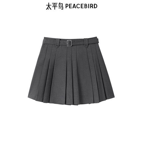太平鸟女装年秋冬新款斯文百褶短裙A1GEE4113