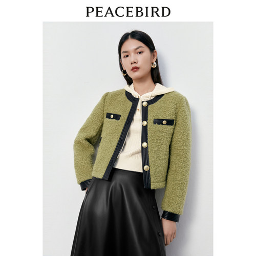 PEACEBIRD/太平鸟pu短外套