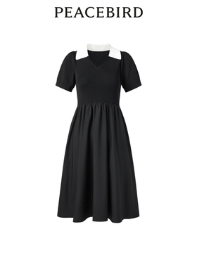 太平鸟女装夏季气质休闲A字裙翻领连衣裙A1FAD2180