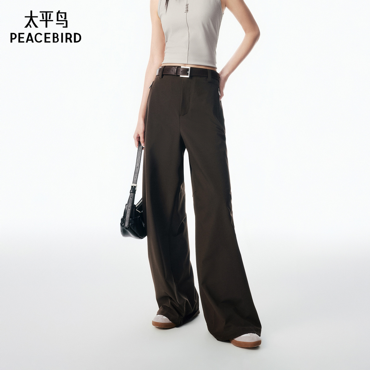 【商场同款】太平鸟2025年秋季新款阔腿直筒休闲长裤女A3GBF3227
