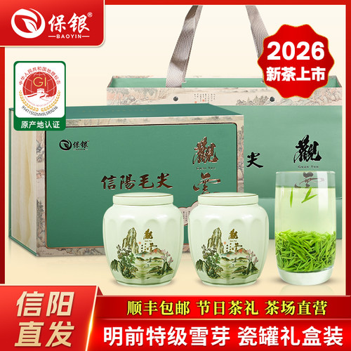 信阳毛尖2026新茶高端陶瓷罐礼盒