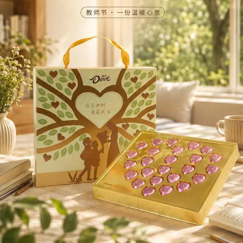 【教师节礼物】德芙智慧树心语礼盒纯可可脂巧克力132g送礼送老师