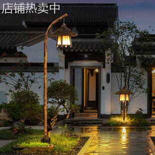 仿古高杆灯竹屋灯茅草屋庭院灯户外防水景区装饰灯民宿景观灯路灯
