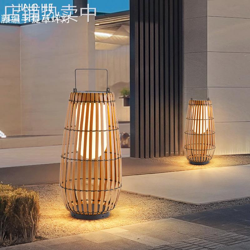 太阳能草坪灯户外防水庭院灯别墅园林景观灯花园藤编装饰灯草地灯