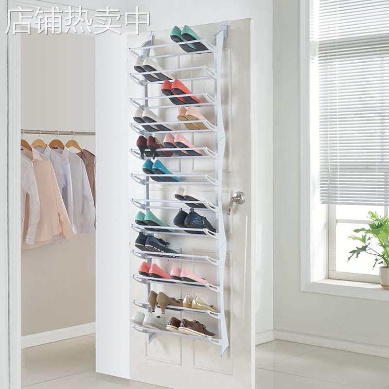 盗门免钉收纳门后鞋架墙壁挂式多层简易省空间鞋架经济型鞋柜z