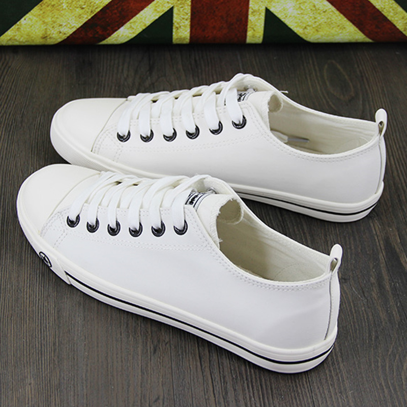 2021春夏帆布k鞋男低帮皮面pu防水平底学生小白鞋韩版潮女板鞋百