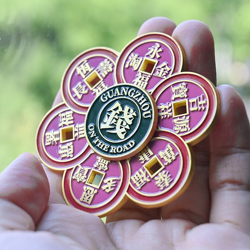 1200广c州文创旋转冰箱贴磁贴城市金属冰箱贴赚钱好意头个性创意