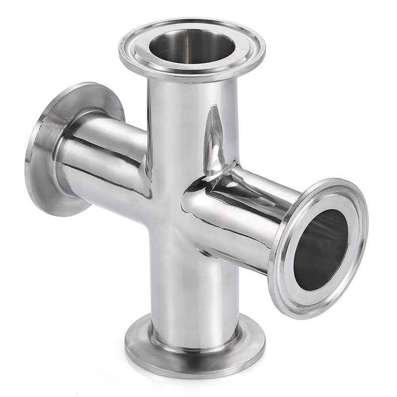 316不锈d钢卫生级快装四通等径快开十字通卡箍卡盘快接头四通管