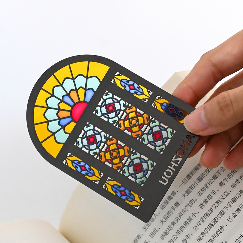 1200广州满洲窗冰o箱贴书签文创金属透光冰箱贴书签冰箱贴高级感