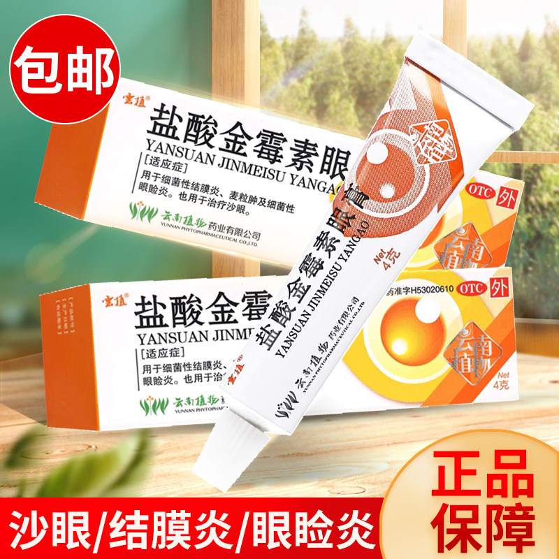 云植盐酸金霉素眼膏4g/盒 细菌性结膜炎 麦粒肿 眼睑炎 沙眼OTC - 实物图