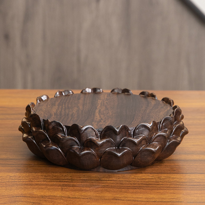 黑檀木莲花台供奉佛像加高底座