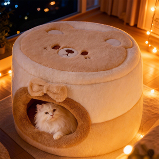 保暖大睡袋猫咪房子猫床猫帐篷 安全感猫屋冬季 猫窝四季 通用封闭式