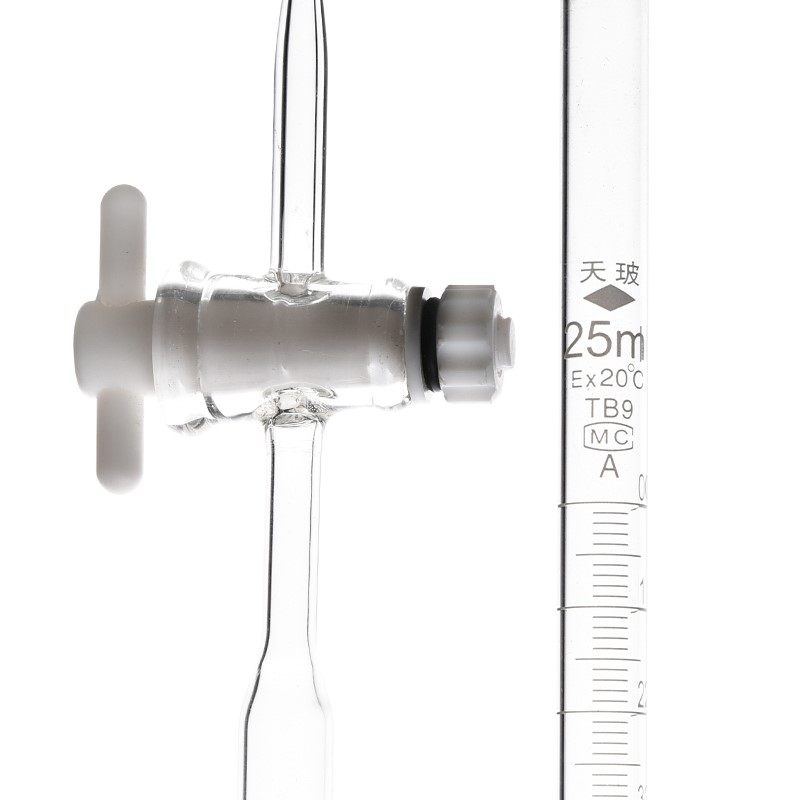 天玻酸式滴定管 碱式滴定管白色棕色蓝白线聚四氟滴定管10ml25ml5