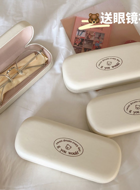 奶乎乎/原创自制简约线条小熊小众高级感近视眼镜盒墨镜收纳盒子