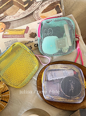 神仙撞色豆腐包收纳袋化妆包便携小巧洗漱包多巴胺零钱钥匙扣卡包