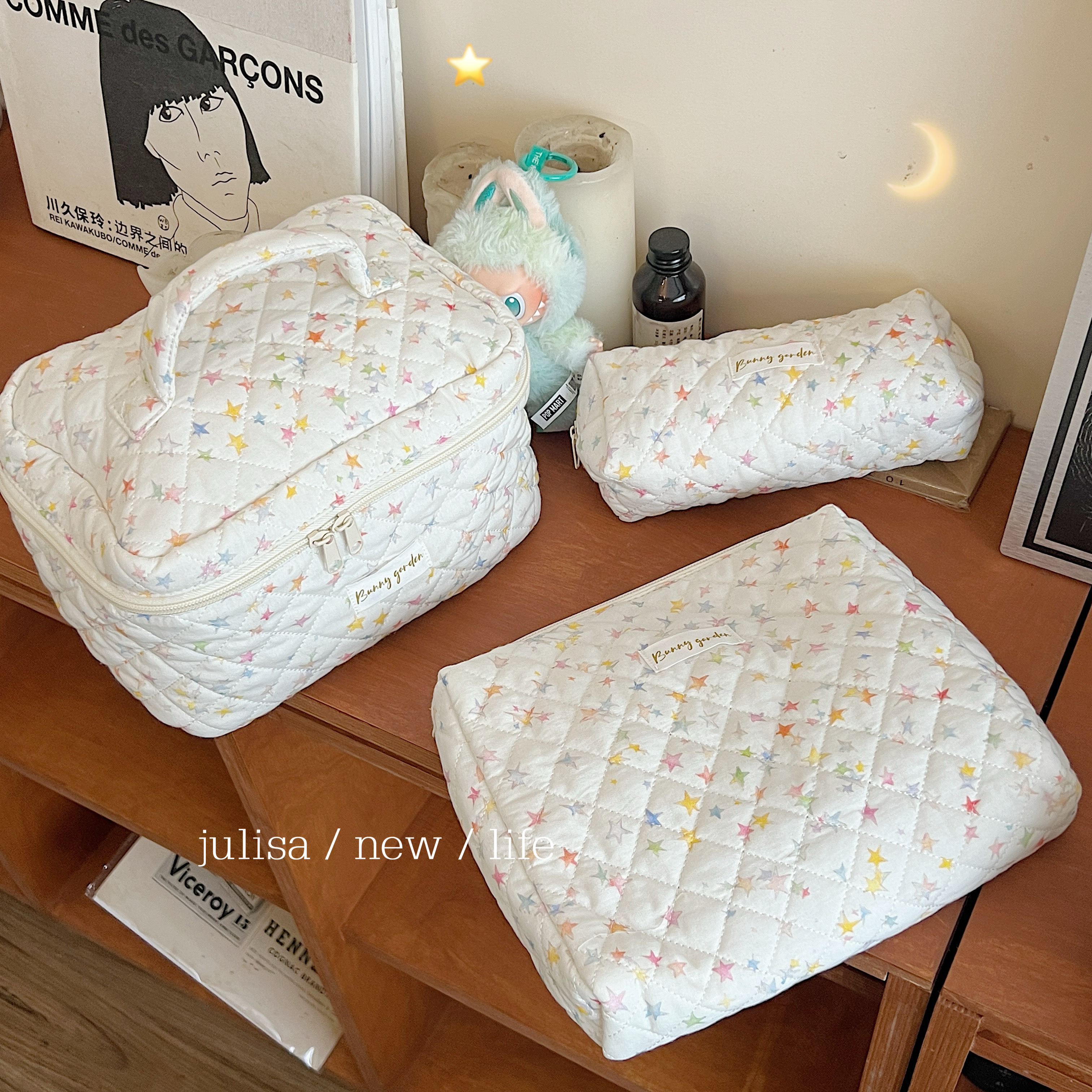 多功能彩虹星星收纳包笔袋化妆包