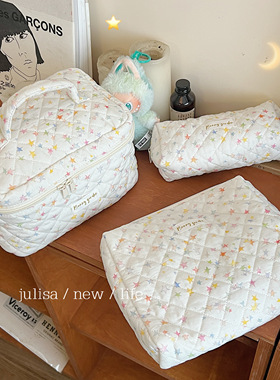 原创定制款~彩虹小星星大容量便携旅行化妆包多功能收纳洗漱整理