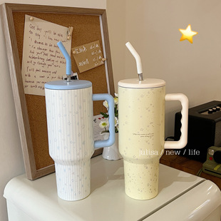 原创~星辰大海超大容量1.2l冰霸杯满天小星星两用保温保冷吸管杯