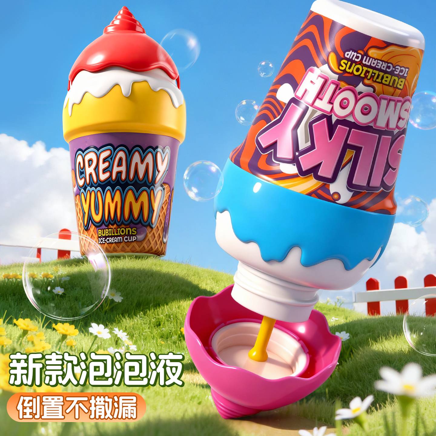 倒不出来的泡泡液倒置不洒泡泡水