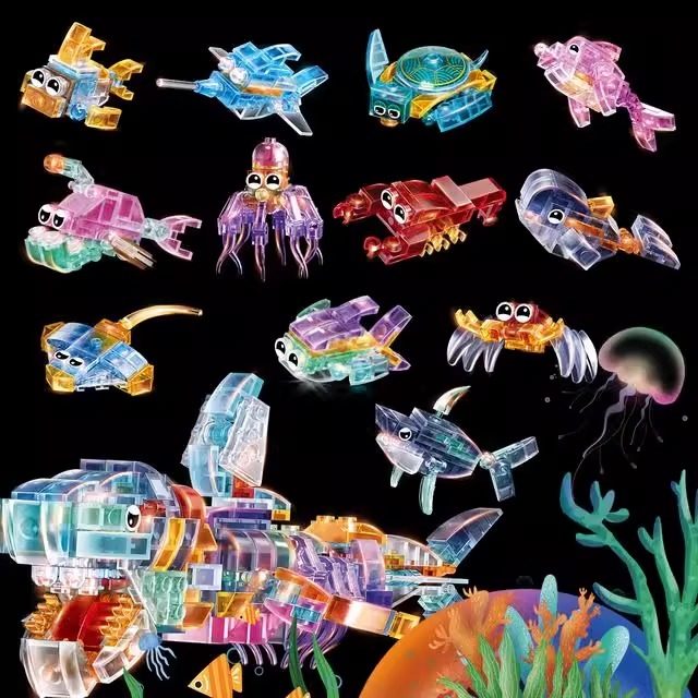 海洋生物鲸鱼益智拼装积木