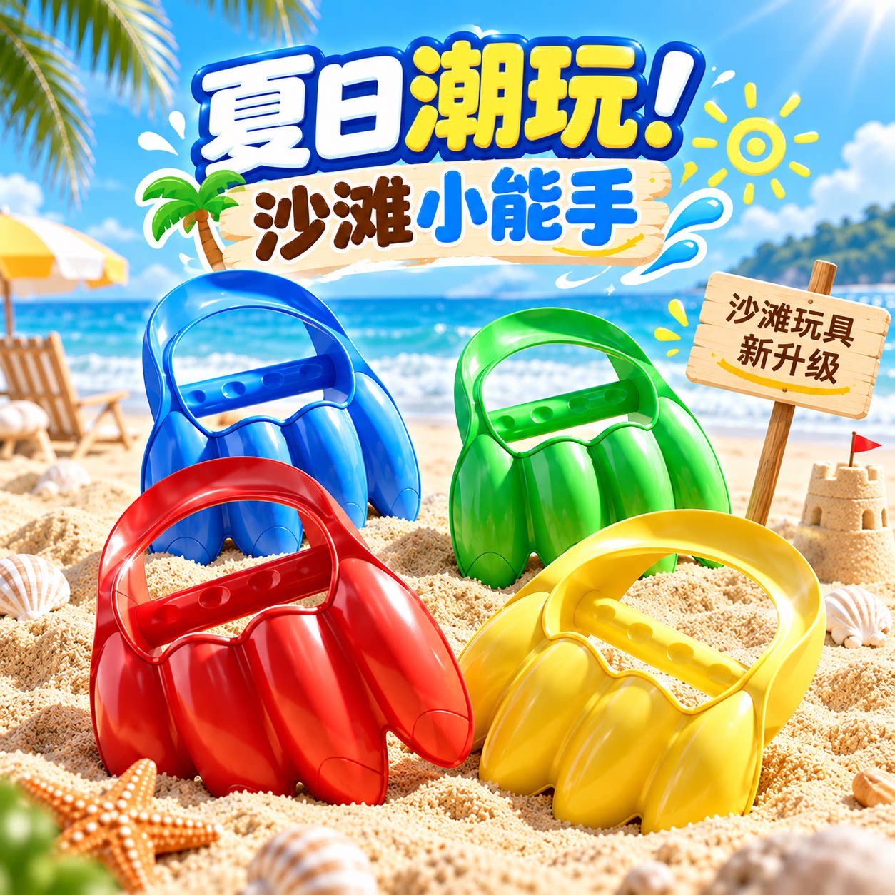 挖沙爪儿童沙滩玩具戏水图片