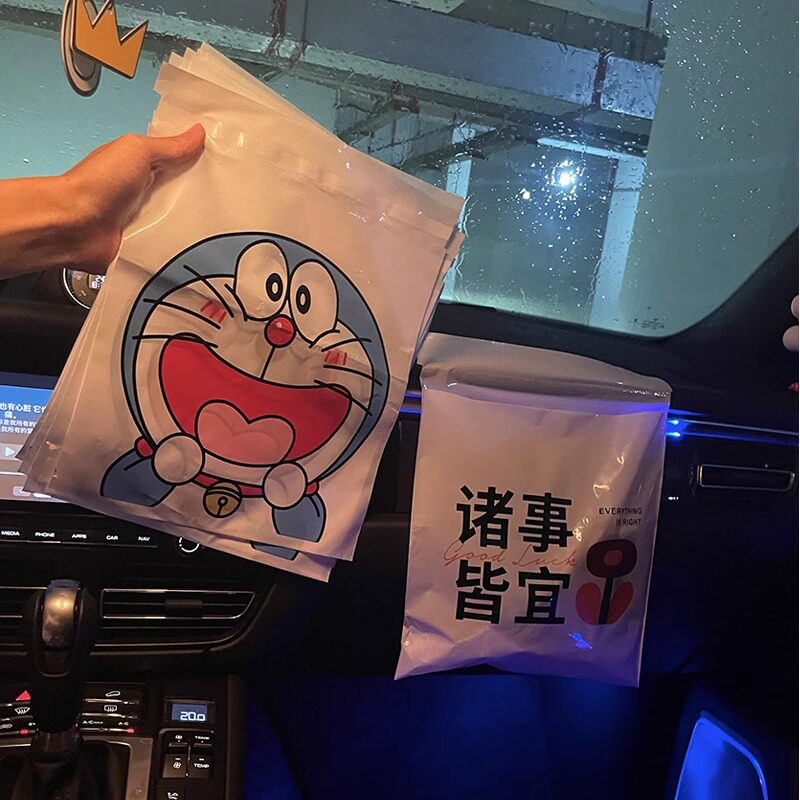 可爱车载垃圾袋粘贴式车内垃圾桶