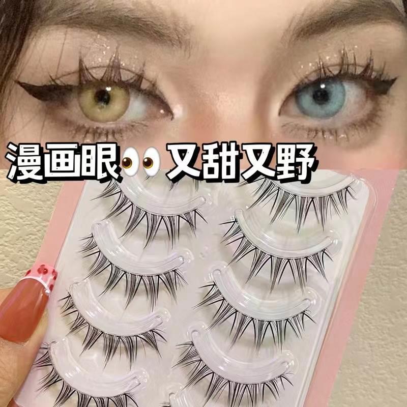 鸢尾花漫画睫!泰系纯野假睫毛女自然妈生空气睫小恶魔仿真一片式