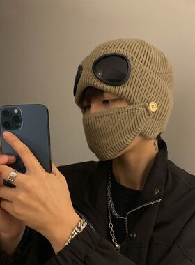男生帽子冬 冬季户外防寒骑车帽韩版保暖毛线帽加厚针织帽护耳帽