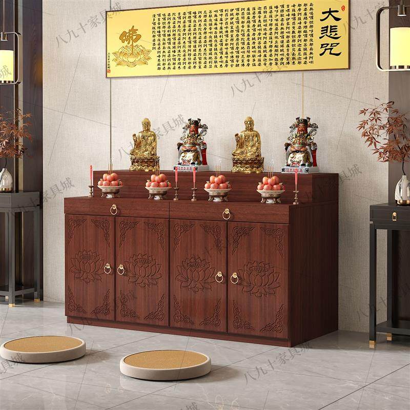 堂口供香桌供桌香案三层家用观音佛神仙供奉台阶梯佛柜新中式堂口