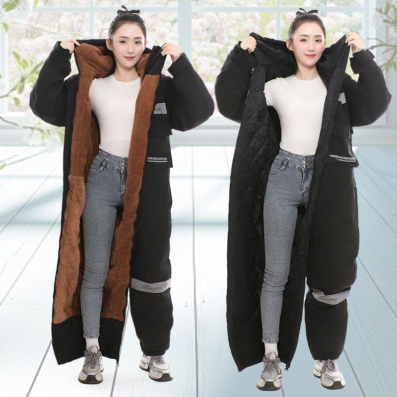 连体防寒服男款电动摩托车挡风衣保暖冬季防水连体骑行服挡风衣加