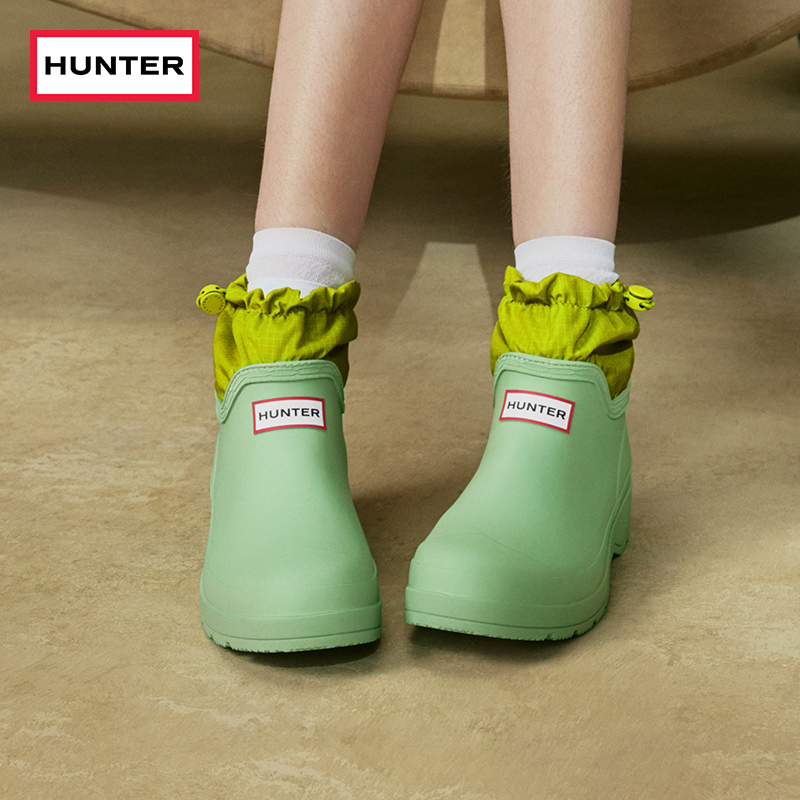 HUNTER男女同款酷玩雨靴短靴情侣款户外露营防水防滑旅途款雨靴
