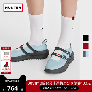 HUNTER女鞋户外露营芭蕾风休闲鞋时尚轻便减震厚底增高玛丽珍鞋女