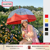 HUNTER英国休闲纯色透明百搭防水雨天英伦风便携情侣成人泡泡雨伞