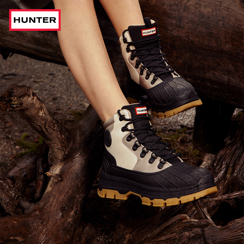 HUNTER男女款猎鸭靴秋冬加绒防寒户外露营登山鞋短靴马丁靴沙漠靴