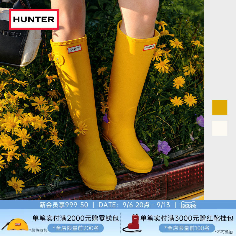 hunter女鞋惠灵顿高筒靴骑士靴图片