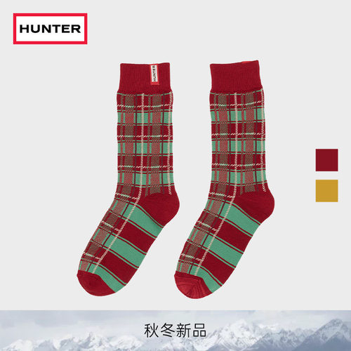 HUNTER2026早秋复古格子运动袜
