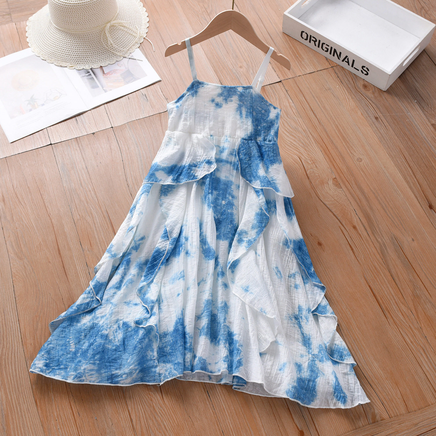 云南古法扎染法式吊带连衣裙新款女童装夏季简约荷叶边母女亲子装,童装/婴儿装/亲子装,亲子装/亲子时装,淘宝优惠券,粉丝福利购,淘宝优惠卷