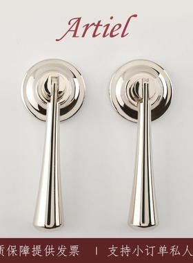 Artiel阿蒂尔「丝月纤脊」钛银黄铜法式中古风衣柜门拉手把手吊坠