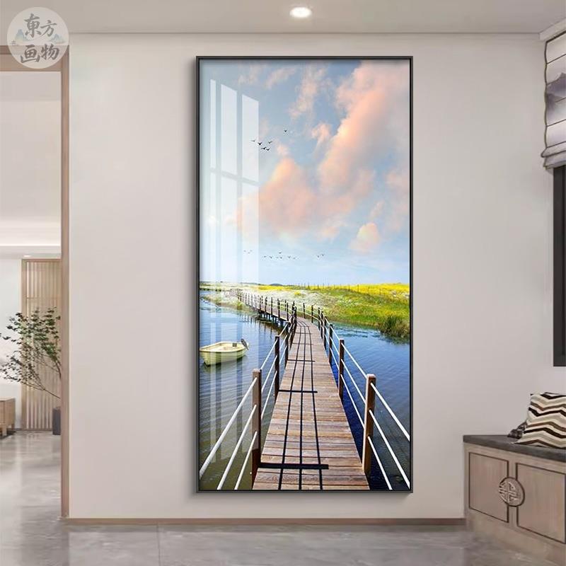 入户玄关装饰画现代简约走廊过道挂画玄幻尽头背景墙面高级感壁画