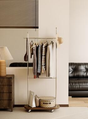 落地式挂衣架2025新款简易置物架可移动晾衣架轻奢卧室中古衣帽架