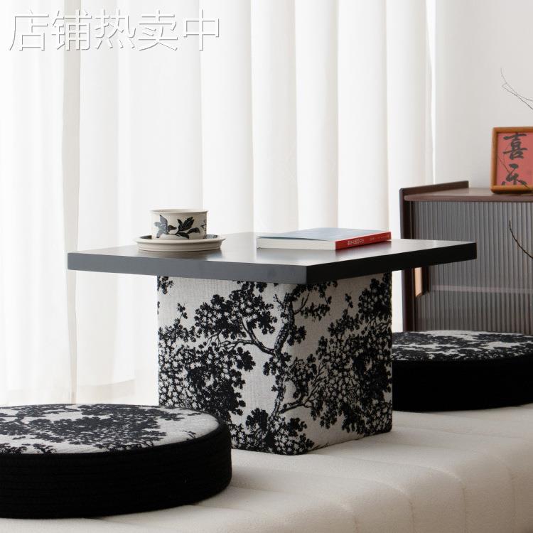 中古风实木飘窗小桌子卧室水墨榻榻米小茶几室内民宿创意矮桌茶桌