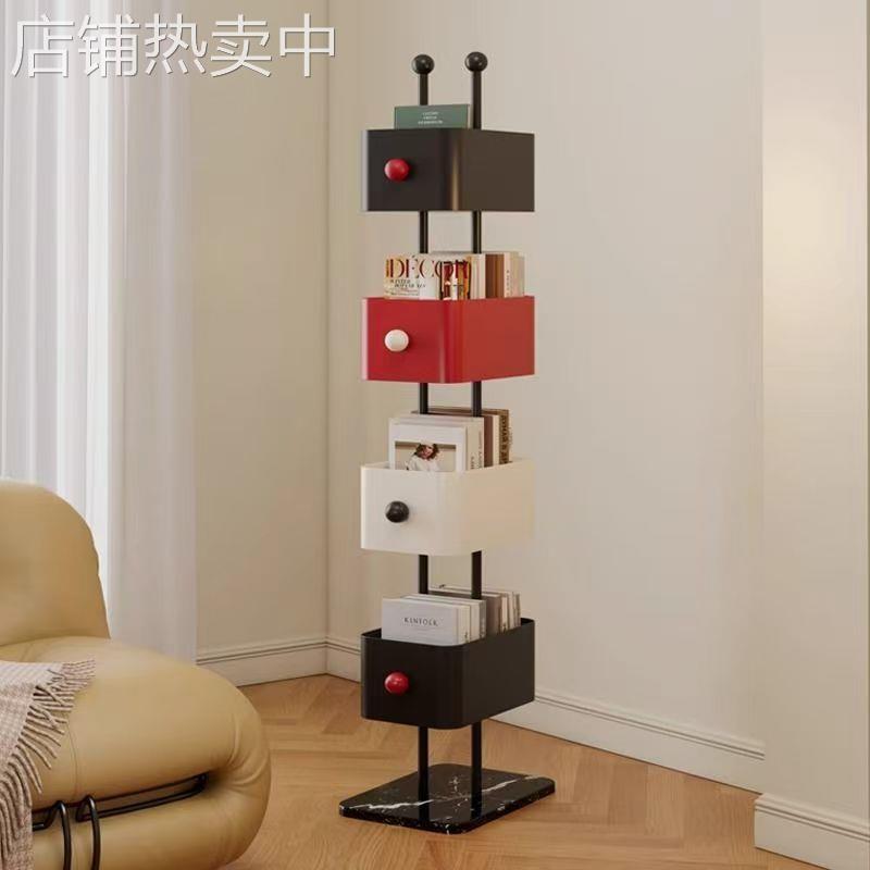 家用落地多层书架客厅铁艺置物架转角储物柜收纳展示柜隐形柜子