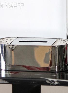 创意现代仿马毛金属纸巾盒北欧家用客厅样板间收纳摆件抽纸盒饰品