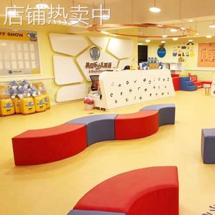 幼儿园软体凳培训机构休息等候区大厅组合软包凳子现代简约软凳