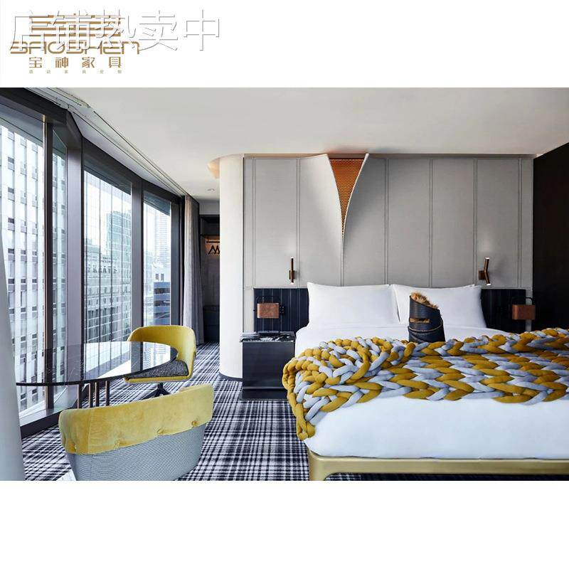 五星级酒店套房家具酒店宾馆标间全套电视桌民宿公寓单双人板式床