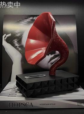 现代极简样板间喇叭模型摆件售楼处办公室书柜音乐主题装饰艺术品