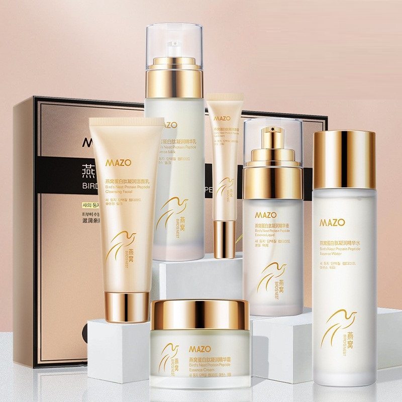 MAZO燕窝蛋白肽凝润水乳套装 补水保湿面部护理护肤品美容套盒